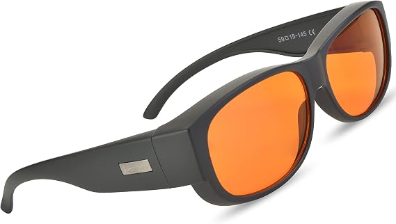 Fit-Over Amber Blue Light Blocking Sleep Glasses For Prescription Glasses