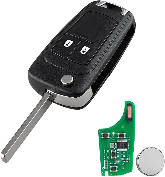 433MHZ Vauxhall Astra Mokka Adam Meriva Chevrolet Orlando Cruze Key Fob | 2 Buttons Flip Opel Vauxhall Zafira Key Fob Replacement with ID46 Chip & HU101 Blade