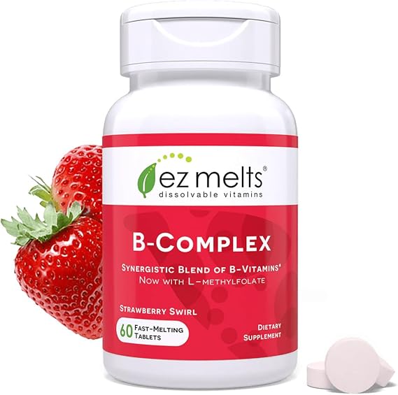 EZ Melts Dissolvable B-Complex, 60 Tablets, Strawberry Swirl