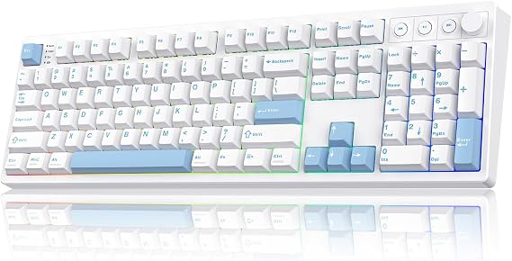 MechLands Vibe108 Full Size Mechanical Keyboard w/Knob, Multimedia Button
