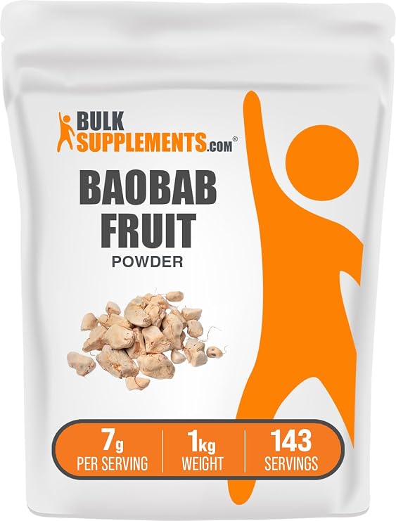 Baobab Fruit Powder - Baobab Supplement, Antioxidant Supplement - Gluten Free, 7g per Serving, 1kg (2.2 lbs) (Pack of 1)
