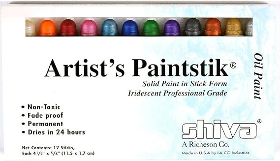Jack Richeson Shiva Oil Paint Stick, Iridescent Colors, Set of 12