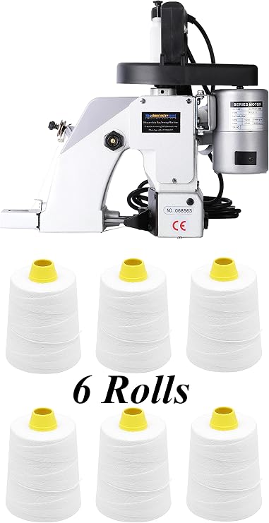 Hanchen Heavy-duty Bag Sewing Machine with 6 Rolls Sewing Thread