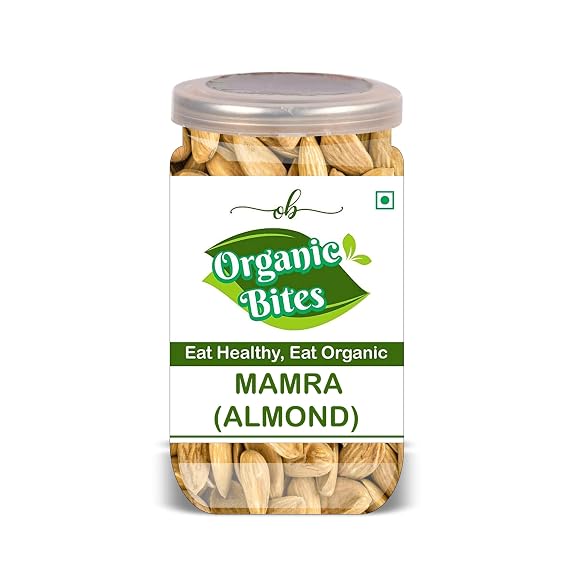 ORGANIC BITES Mamra (Almond) 300 Gram Airtight Container