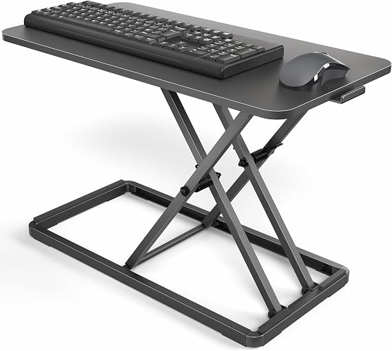 VIVO Single Top 24 inch Scissors Lift Keyboard and Mouse Riser, Height Adjustable Laptop Desk, For Ergonomic Sit Stand Workstations, Black, DESK-V024A