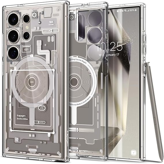 Case compatible with Spigen Galaxy S24 Ultra Ultra Ultra Hybrid OneTap Metal Ring MagFit Zero One Natural Titanium - ACS07624