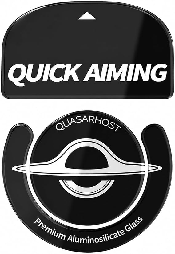 Glass Mouse Skates | Ultra-Smooth Glide Polished Round Edge Durable Replacem Skates for Precise Tracking | Compatible with Gaming Mouse Feet for Logitech G Pro X Superlight1 (Black)