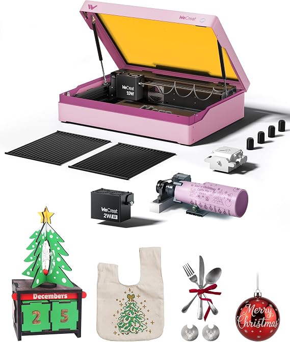 WECREAT Vista 10W Laser Engraver with 2W IR Laser Module, 600mm/s, Diode Desktop Laser Engraving Machine for Small Business DIY Metal Jewelry Leather Gifts