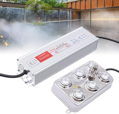 6 Head Ultrasonic Mist Maker Fogger, Waterproof Atomization Maker Water Fountain Pond Atomizer Air Humidifier, for Pond Aquarium Rockery