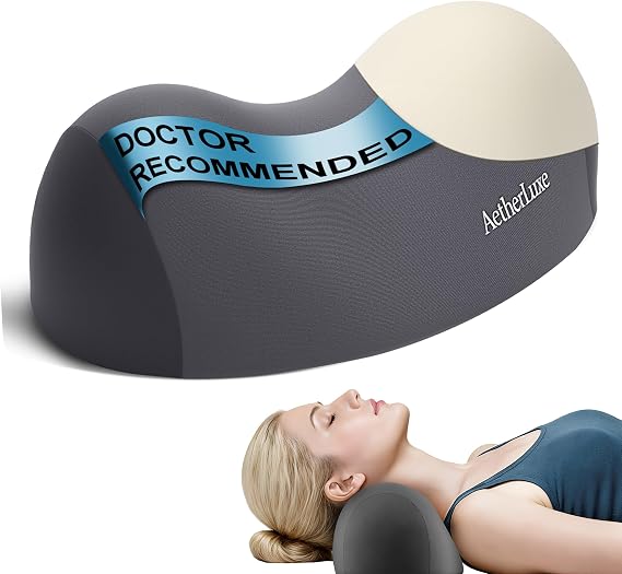 Small Cervical Neck Pillow for Neck Pain Relief,Odorless Memory Foam Pillow with Milk Silk Case,Neck Support Pillows for Back Sleepers