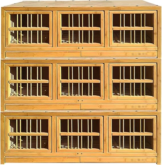 Pigeon Coop Bamboo Sturdy Bird Cage, Easy to Clean Pigeon Cage, Pull-Out Manure Tray Bird Aviary, Pair Breeding Pigeon Nest Box, Easy to Install