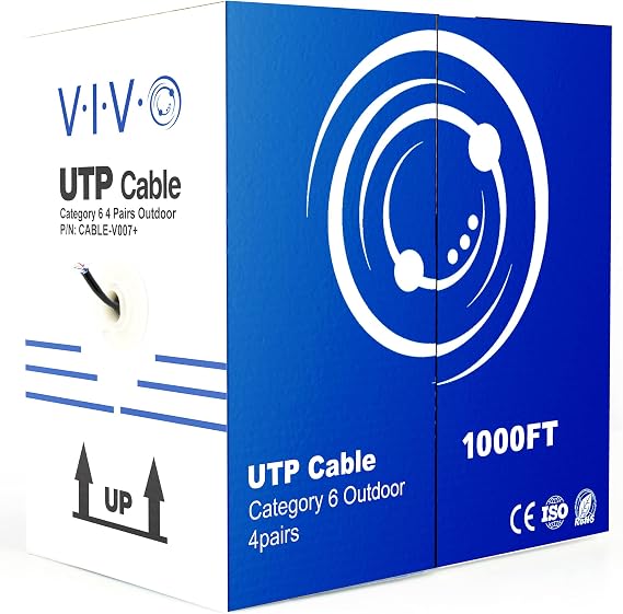 VIVO Black 1,000ft Bulk Cat6 Wire, CABLE-V007