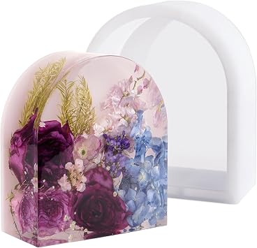 wisedry 3-Inch Extra Deep Silicone Resin Mold for Epoxy, Resin Casting Mold with Acrylic Support, Large Epoxy Mold for Dried Flower Preservation, Insects, Home Decors, DIY Art (8 x 7 inch)