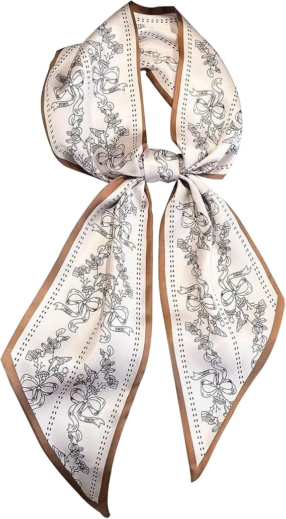Hioyiwse Head Scarf Hair Neck Scarves For Women Purse Bag Scarfs For Handbags Silky Long Thin Satin Headscarf Fashion