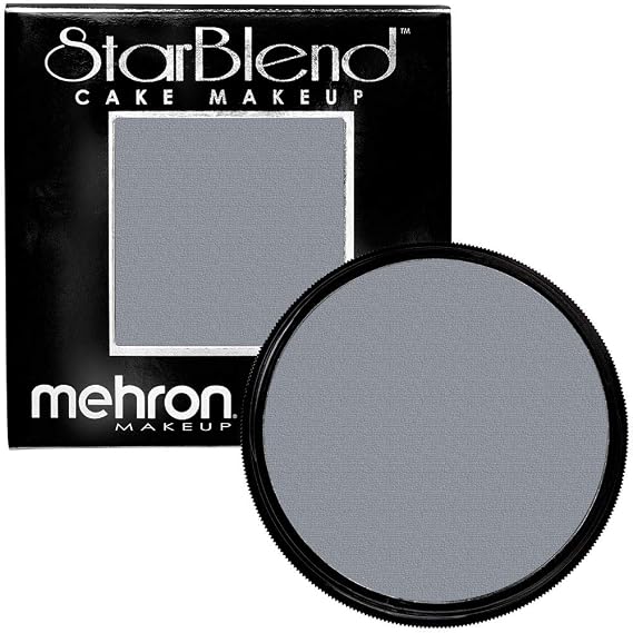 Mehron Makeup StarBlend - LIGHT GREY, Wet/Dry Pressed Powder Face Paint | Full-Coverage Powder Face & Body Paint for Theater, Halloween, Cosplay. Use Wet or Dry. Cruelty Free, Made in the USA.