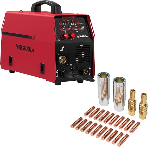 ARCCAPTAIN 6-in-1 Aluminum MIG Welder 200A & MB15 15AK MIG Welding Gun Kit