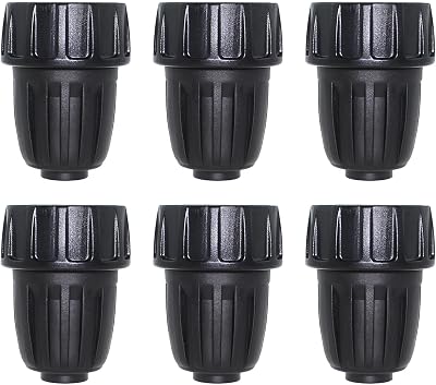 6PCS Black ABS Plastic Drip Tap Adaptor 12 Inch to 34 Inch Garden Hose Adapter Drip Irrigation Hose Connector for Garden Irrigation