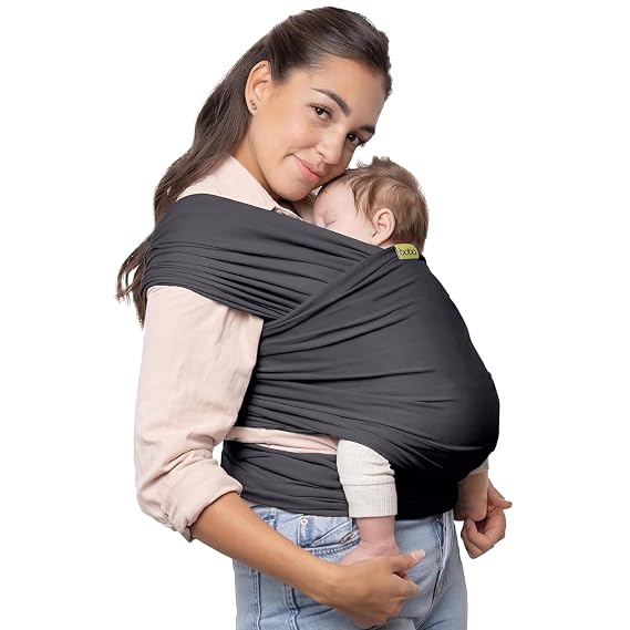 Boba Baby Wrap Carrier Original Baby Sling Carrier for Newborns (735 lbs), Soft, Secure, Hands-Free & Ergonomic, Ideal for Comfortable Bonding, New Parents (Organic Dark Grey)