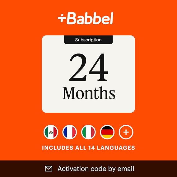 Babbel Language Learning App - Learn 14 Languages - 24 Month Subscription | Learn to speak Spanish, French, English, more, audio lessons, compatible with iOS, Android, Mac & PC
