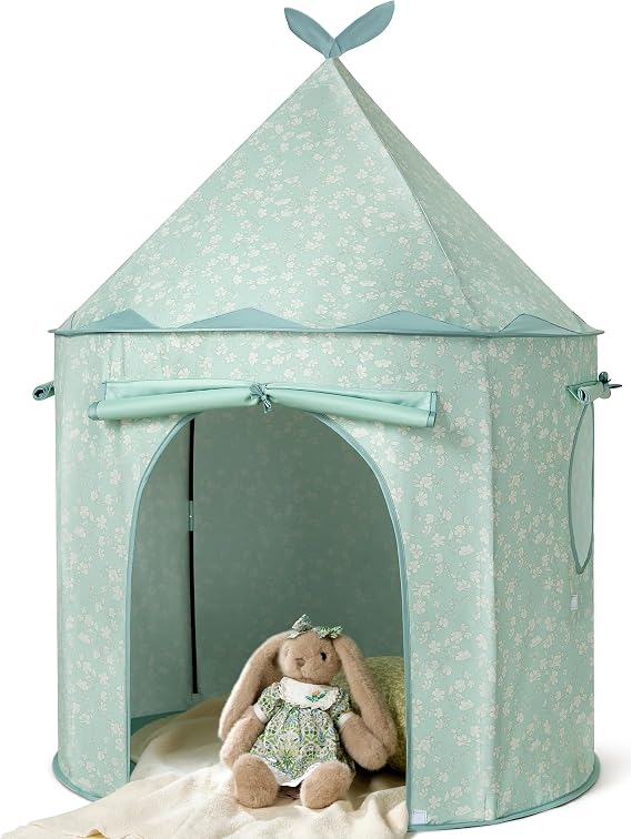 Tiny Land Kids Play Tent, Cute Green Pop Up Tent for Kids Indoor