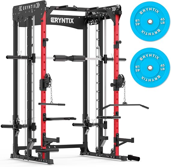 Power Rack, 2600 LBS Capacity Smith Machine for Home Gym Garage, All-in-One Power Cage with Cable Crossover, Heavy-Duty Squat Rack, 84'' Home Gym Equipment