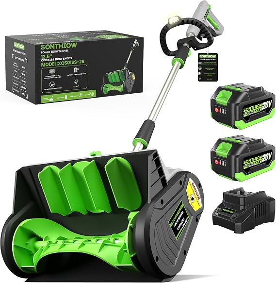 SONTHIOW 40V Battery Powered Snow Shovel, 24.0Ah Electric Snow Blower
