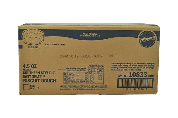 Pillsbury Easy Split Southern Style Biscuit Dough, 4.5 Ounce, Kosher, Frozen, 120 per Case