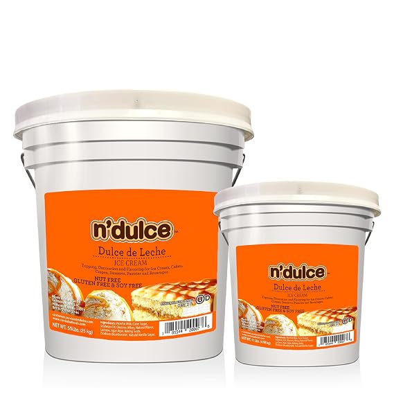 NDulce Dulce de Leche for Ice Cream Base | Caramel Milk for Ice Cream Base and Toppings, Combine It with Coffee, Desserts, Cookies and Ice Cream | Caramel Extract - 55lbs