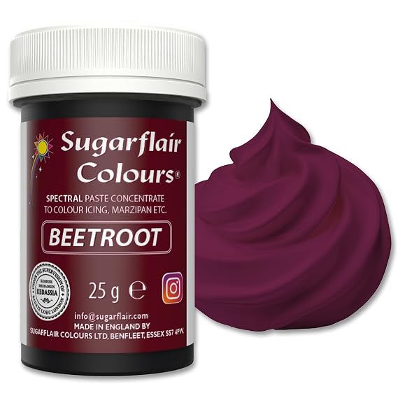 Sugarflair Colours Spectral Beetroot Food Colouring Paste, Highly Concentrated for Use with Sugar Pastes, Buttercream, Royal Icing or Cake Mix, Vibrant Colour Dye - 25g (Pack of 1)