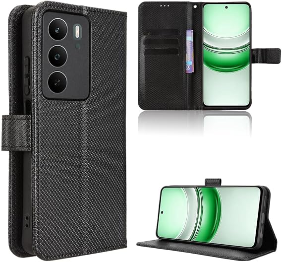Cover Compatible with Tecno Spark 40 Pro Plus Flip Stand Card Slot Phone Case Black