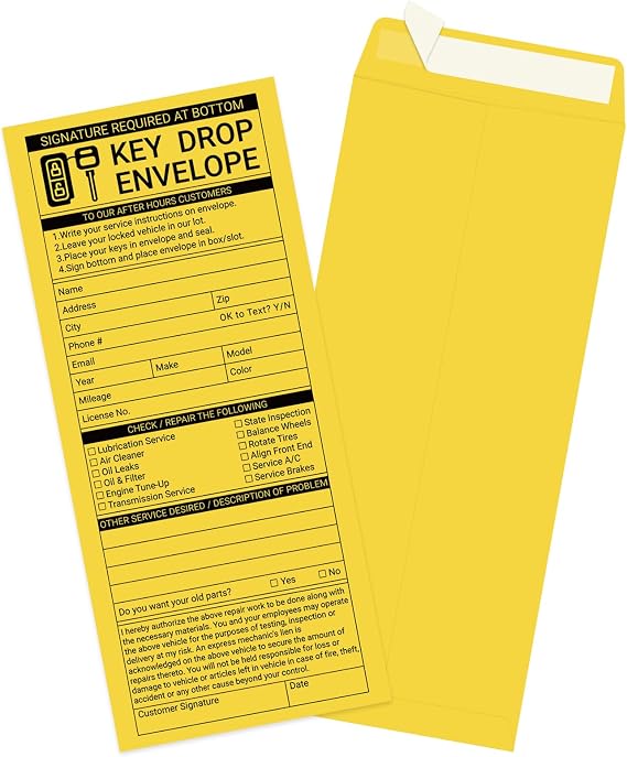 zmybcpack 500 Pcs Self Adhesive Key Drop Envelopes, 4.125" x 9.5"