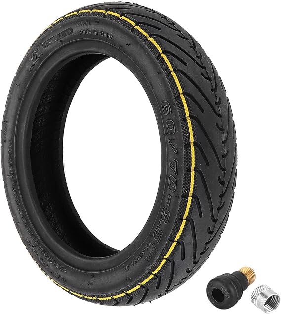 60/70-6.5 10-inch Rubber Explosion-proof Tubeless Tire + Straight nozzle Replace for Segway Ninebot Max G30LP G30 G30E Electric Kick Scooter Tyre Parts