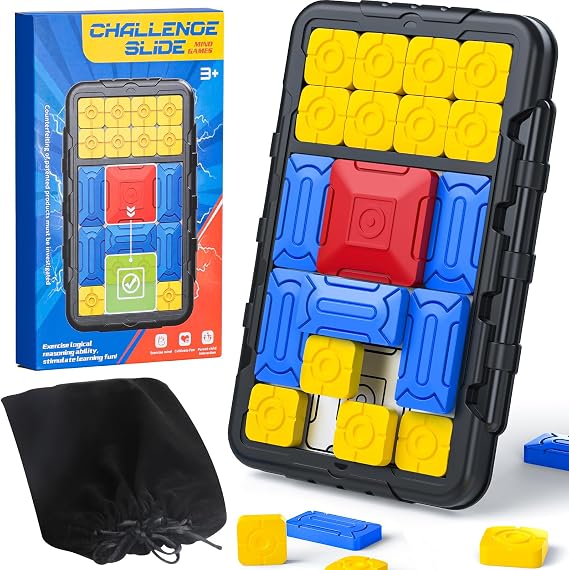Super Slide Puzzle Games, 500+ Challenges Brain Teaser Puzzles, STEM Toys IQ Puzzle Learning Games for Kids, Teens, Travel Toys, Birthday Gifts, for Boys and Girls