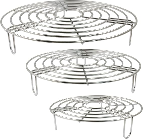 3PCS Round Cooling Racks Stainless Steel