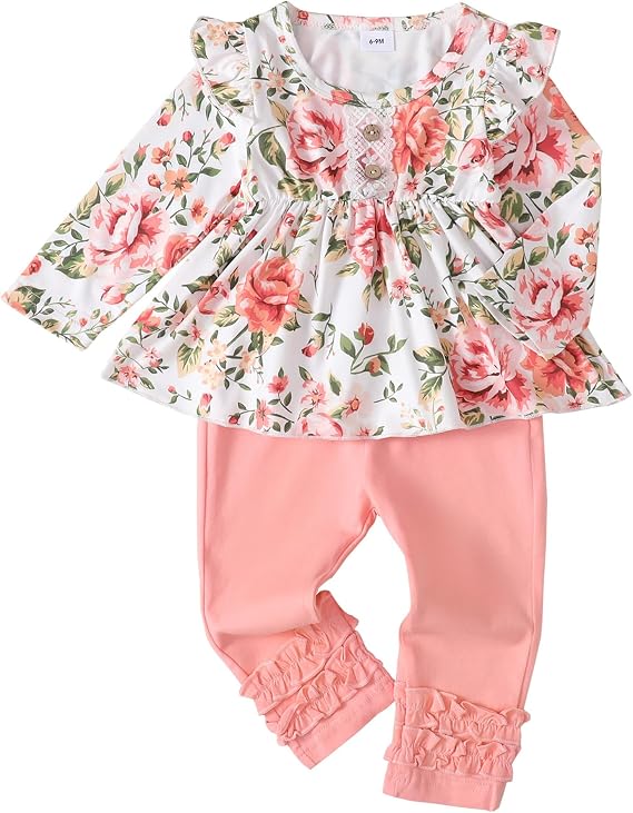 Baby Girl Clothes Infant Toddler Clothes Fall Winter Outfit Clothing Set | Baby Girl Tops Pants Set, Long Sleeve Infant Clothes, Baby Girl Stuff, Toddler Stuff, Girls Clothing Set, Gift