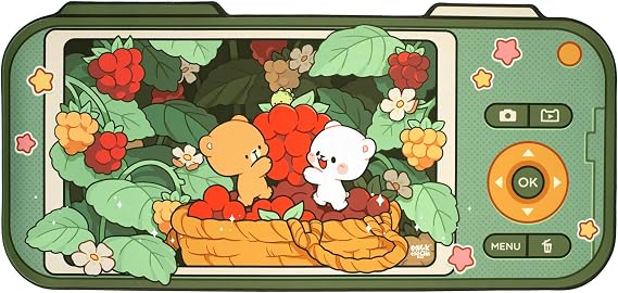 Green Berry Picking Desk Mat Authentic Milkmochabear Merchandise (35.4" x 18.1") Inches Cute Extra Large Gaming Mouse Pad with Non-Slip Rubber Base for Computer Keyboard Laptop Home Office Accessories