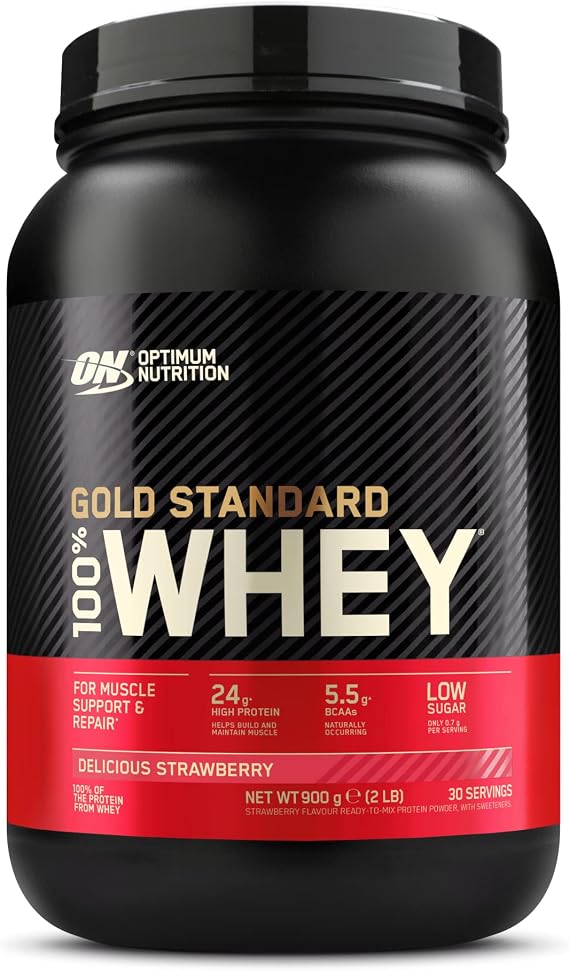 ON Optimum Nutriti 100% Whey Gs Strawberry 1 Pack (1 x 900 g)