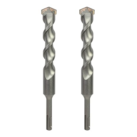 2-Pack 1 Inch x 8 Inch SDS Plus Rotary Hammer Drill Bits, Carbide Tipped for Brick, Stone and Concrete
