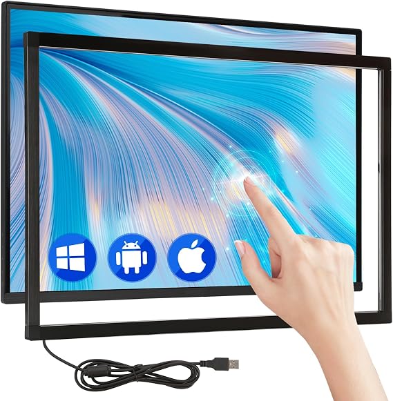 32 Inch Infrared Touch Frame 20 Points IR Touch Screen Panel with USB Infrared Touch Screen Overlay Suitable for Touch Monitor TV Frame, Touch Whiteboard Digital Signage, Kiosks, Automation Retailers