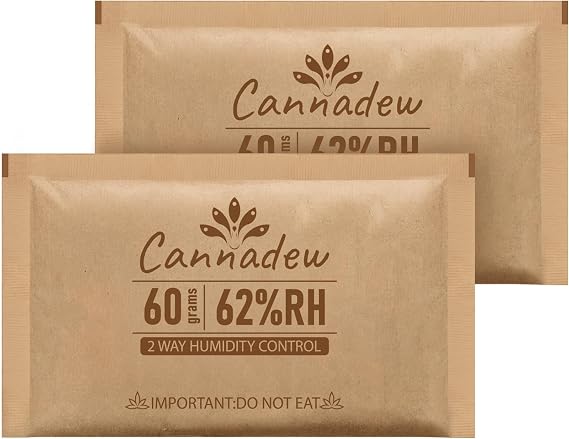 62% RH Two-Way Humidity Control Packs, 60g (6 Pack) Large Size, Kraft Paper Wrapped Moisture Balancer for Airtight Jars, Storage Bags & Containers