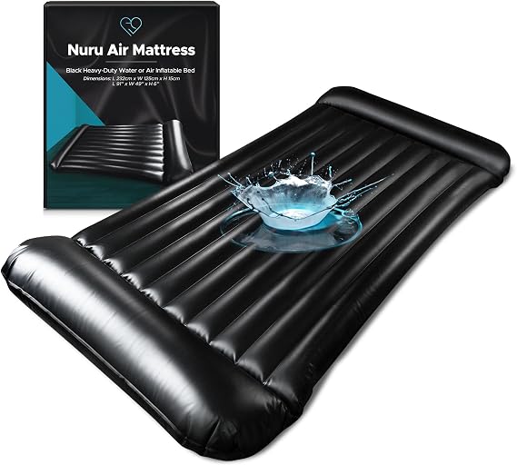 Inflatable Nuru Massage Air Mattress 91x49x6in, Standalone Full-Size Bed