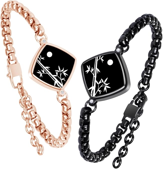 PULOMI Long Distance Touch Bracelets, Light up Remote Smart Matching Couples Bracelet for Couple Long Distance Relationship Girlfriend Boyfriend Festival Gifts Lover Jewelry Set