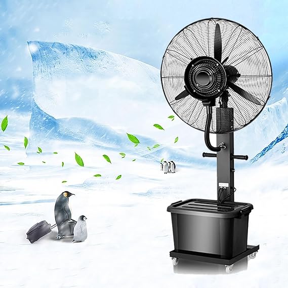 Patio Misting Fan Water Mist Cooling Industrial Floor Fan 3 Speeds With 42L Capacity Tank Moving Cooling Fan for Backyards, Commercial, Patios and More, Super Strong Wind(750mm (30in))