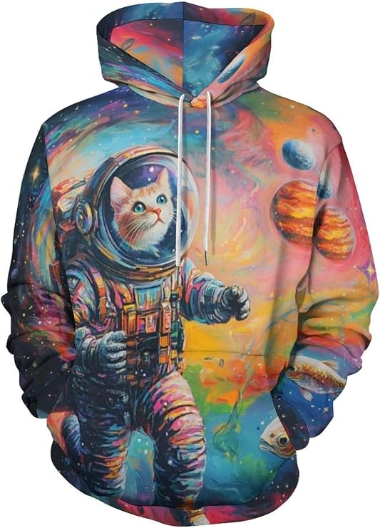 Graphic Hoodies for Men Women Funny Novelty 3D Print Pullover Sweatshirt Hoody With Pocket
