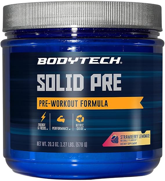 Solid Pre a" Essential Pre-Workout Formula a" Strawberry Lemonade (20.3 oz./20 Servings)
