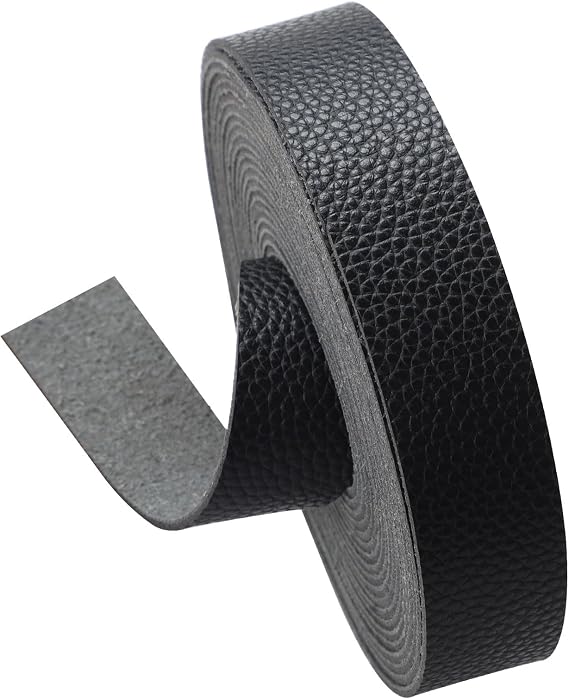 picheng Faux Leather Strap 1 Inches Wide Lychee Texture Leather Straps for Crafts, 200 Inches Long Faux Leather Strips