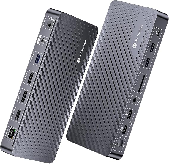 AV Access Docking Station 3 Monitors, 8K Single Display,Triple 4K Display