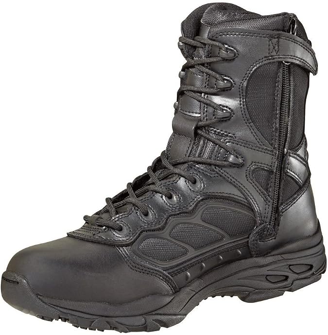 Thorogood 834-6528 Men's A.S.R. Tactical 8-inch Leather/Nylon Side Zip Boot Black 6 M US