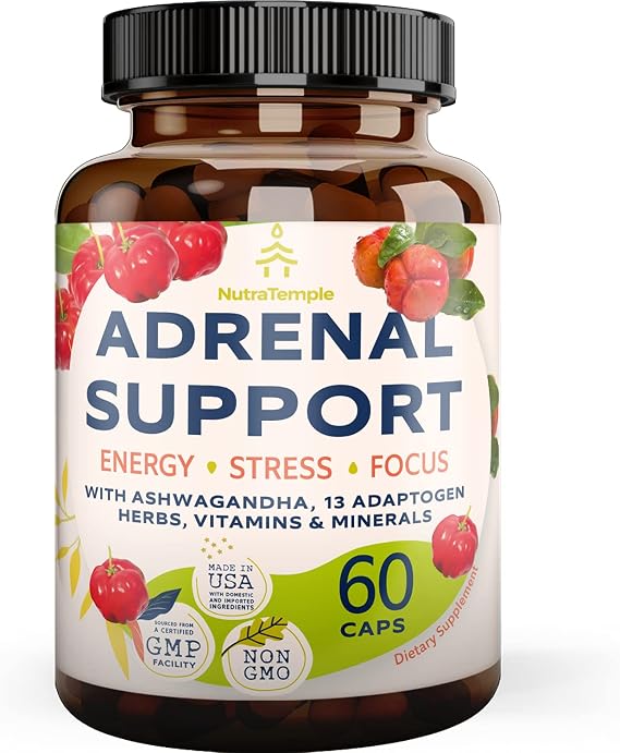 Adrenal Support Supplements & Cortisol Manager - Ashwagandha, 60 Capsules