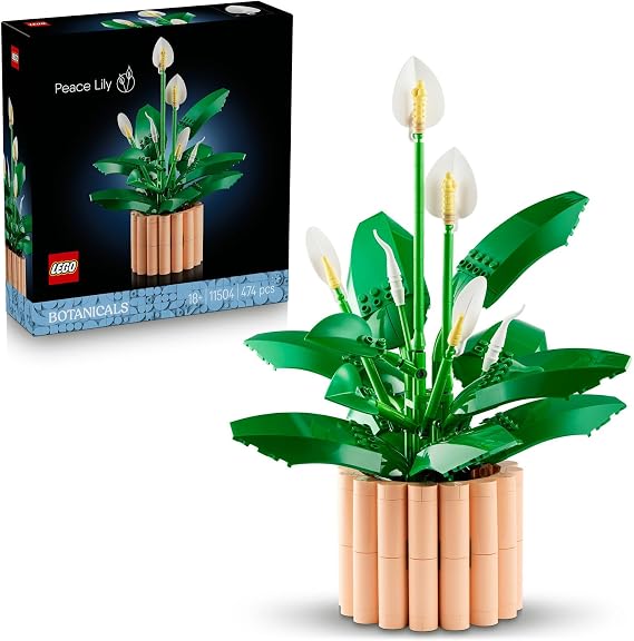 LEGO Botanicals Barış Çiçeği 11504 | Yetişkinler için Farklı Aşamalarda 6 Barış Çiçeği İçeren Dekoratif Model Yapım Seti, Sevgililer Günü Hediyesi (474 Parça)